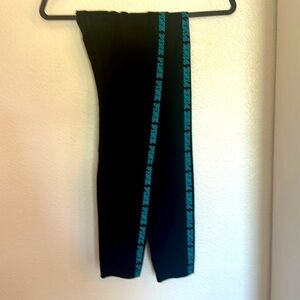 Victoria’s Secret size medium pink workout pants colors, black  turquoise blue